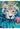 Painting of a white tiger swimming in clear blue water with water lilies. Light rays shining underneath the surface.